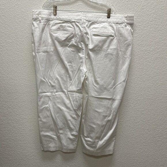 Intro Jonathan Ross Women’s 22W Capri Pants White Stretch Cotton Blend Straight - Picture 4 of 8